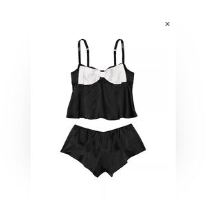Bow Topped Satin Cami Set